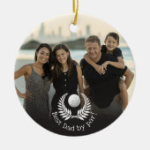 Bester Vater für Par Wreath Individuelle Name Foto Keramik Ornament (Vorne)