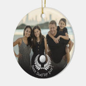 Bester Vater für Par Wreath Individuelle Name Foto Keramik Ornament (Links)