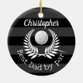 Bester Vater für Par Wreath Individuelle Name Foto Keramik Ornament (Hinten)