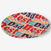 Bester Vater für Red Text Pappteller (Schrägansicht)