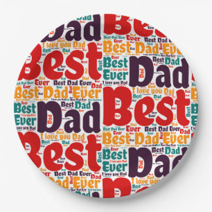 Bester Vater für Red Text Pappteller