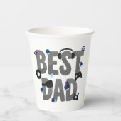 BESTER VATER Gaming-Vater Grafik Pappbecher (Vorderseite)