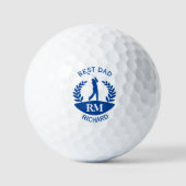 Bester Vater Golfer Monogram Vorname Golfball (Vorderseite)