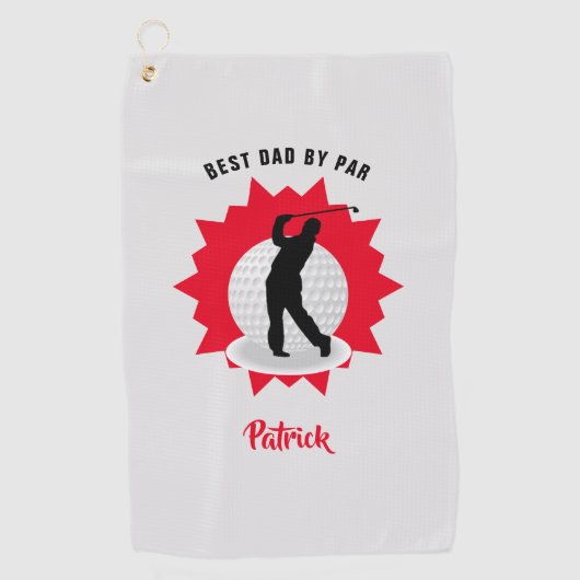 Bester Vater Golfer Pub Personalisiert Golfhandtuch (Vorderseite)