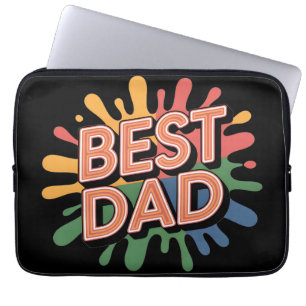 Bester Vater Grafik: Vatertag Retro-Lettern Laptopschutzhülle