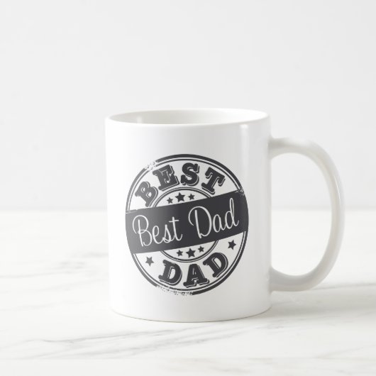 Bester Vater - GummiBriefmarkeneffekt - Kaffeetasse (Rechts)