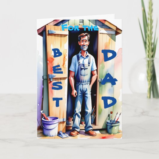 Bester Vater Handyman Tool Shed Happy Birthday Karte (Vorderseite)