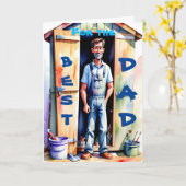 Bester Vater Handyman Tool Shed Happy Birthday Karte (Gelbe Blume)