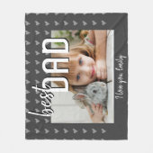 Bester Vater HerzPattern Grau Foto Vater Tag Fleecedecke (Vorderseite)