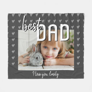 Bester Vater HerzPattern Grau Foto Vater Tag Fleecedecke