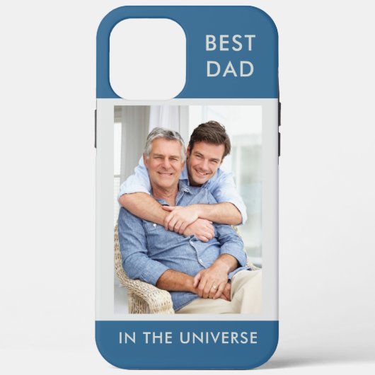 Bester Vater im Universe Custom Foto | Blauer Stei Case-Mate iPhone Hülle (Rückseite)