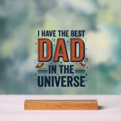 Bester Vater im Universum Space Vector Design_1 Acrylschild (Neutral)