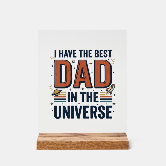 Bester Vater im Universum Space Vector Design_1 Acrylschild (Vorderseite)