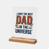 Bester Vater im Universum Space Vector Design_1 Acrylschild (Winkel)