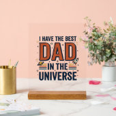 Bester Vater im Universum Space Vector Design_1 Acrylschild (Hochzeit)