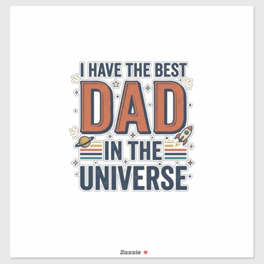 Bester Vater im Universum Space Vector Design_1 Aufkleber (Blatt)