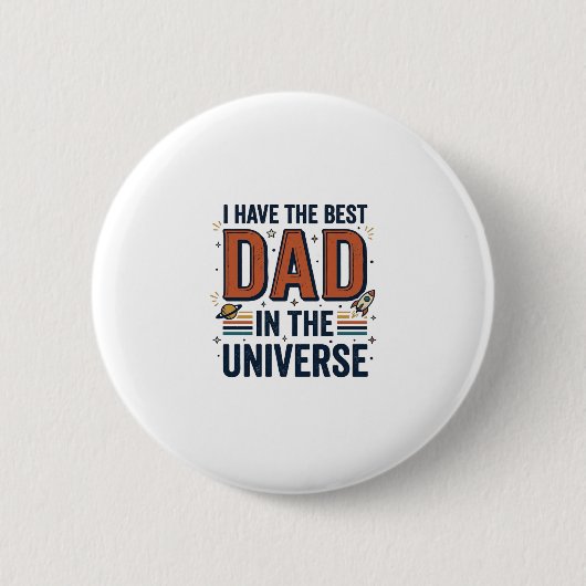 Bester Vater im Universum Space Vector Design_1 Button (Vorderseite)