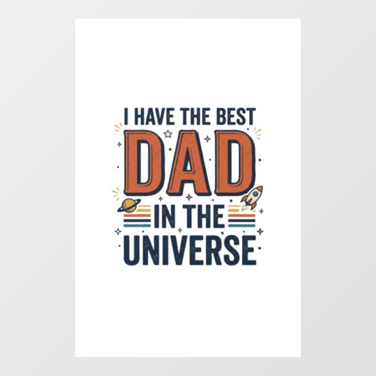 Bester Vater im Universum Space Vector Design_1 Fensteraufkleber (Blatt)