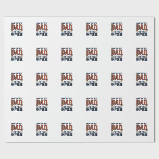 Bester Vater im Universum Space Vector Design_1 Geschenkpapier (Flach)