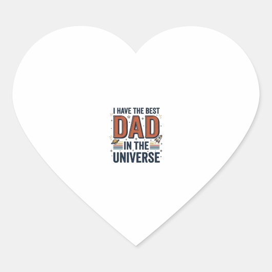 Bester Vater im Universum Space Vector Design_1 Herz-Aufkleber (Vorderseite)