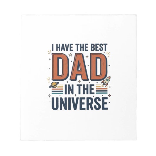 Bester Vater im Universum Space Vector Design_1 Notizblock (Vorderseite)
