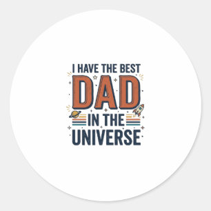 Bester Vater im Universum Space Vector Design_1 Runder Aufkleber
