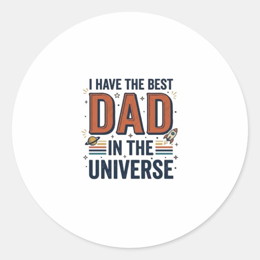 Bester Vater im Universum Space Vector Design_1 Runder Aufkleber (Vorderseite)