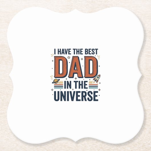 Bester Vater im Universum Space Vector Design_1 Untersetzer (Vorderseite)