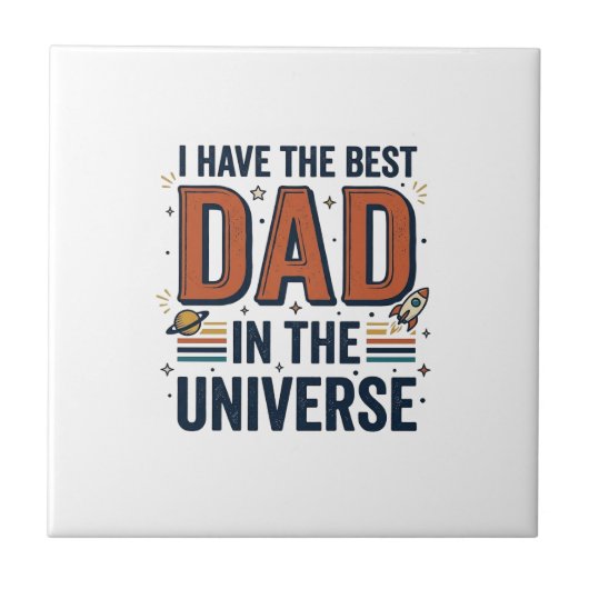 Bester Vater im Universum Space Vektor Design_1 Fliese (Vorderseite)