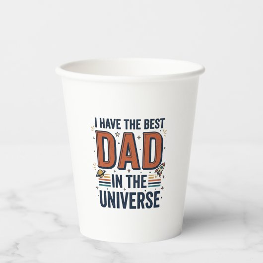 Bester Vater im Universum Space Vektor Design_1 Pappbecher (Vorderseite)