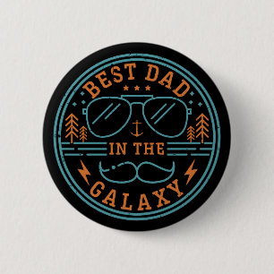 Bester Vater im Universum Vintage Retro Vatertag Button