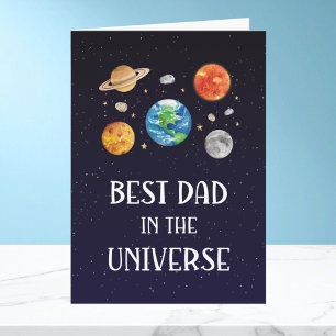 Bester Vater im Universum Zitat Vatertag gefaltet Karte