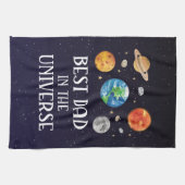 Bester Vater im Universum Zitat Vatertag Geschirrtuch (Horizontal)
