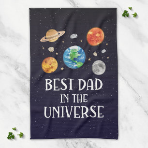 Bester Vater im Universum Zitat Vatertag Geschirrtuch