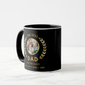 Bester Vater in CHICAGO Custom Foto Black and Gold Tasse (Vorderseite Links)