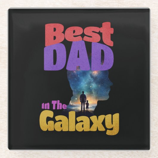 Bester Vater in der Galaxie Glasuntersetzer (Vorderseite)