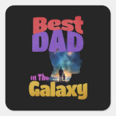 Bester Vater in der Galaxie Quadratischer Aufkleber (Vorderseite)