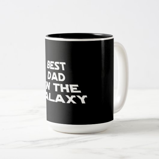 Bester Vater in der Galaxie Zweifarbige Tasse (VorderseiteRechts)