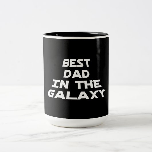Bester Vater in der Galaxie Zweifarbige Tasse (Mittel)
