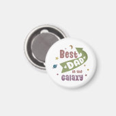 Bester Vater in der Galaxy Typografie Magnet (Vorderseite/Rückseite)