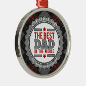 Bester Vater in der Raute Gemustert Metal Ornam Ornament Aus Metall (Rechts)