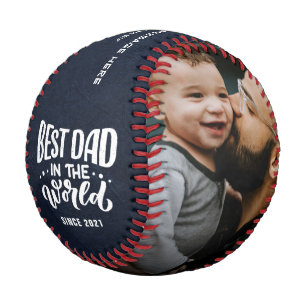 "Bester Vater in der Welt" 2-Foto-Nachricht Baseball