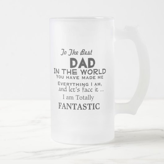 Bester Vater in der Welt FUNNY VATER GIFT Mattglas Bierglas (Rechts)