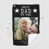 Bester Vater in Schwarz und Weiß nach Par-Foto Golfhandtuch (Insitu)