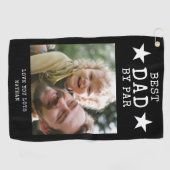 Bester Vater in Schwarz und Weiß nach Par-Foto Golfhandtuch (Horizontal)