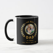 Bester Vater in Texas Custom Foto Black and Gold Tasse (Links)