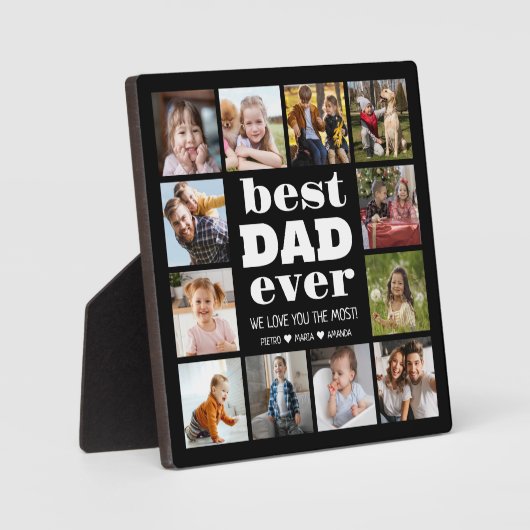 Bester VATER je 12 FotoCollage Fotoplatte (Vorderseite)