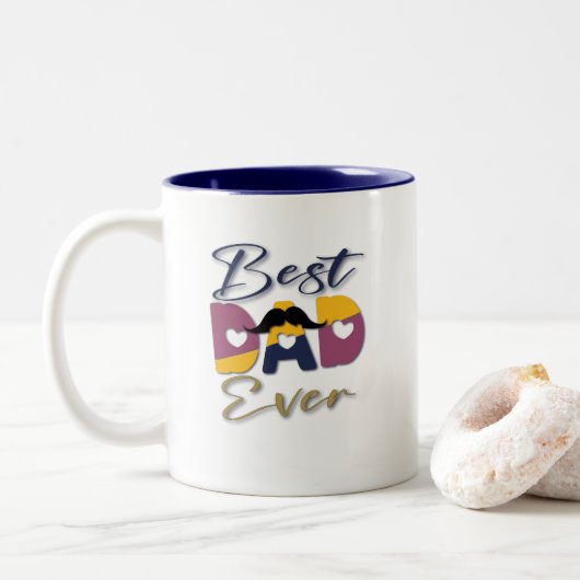 Bester Vater je 2023 Zweifarbige Tasse (Mit Donut)