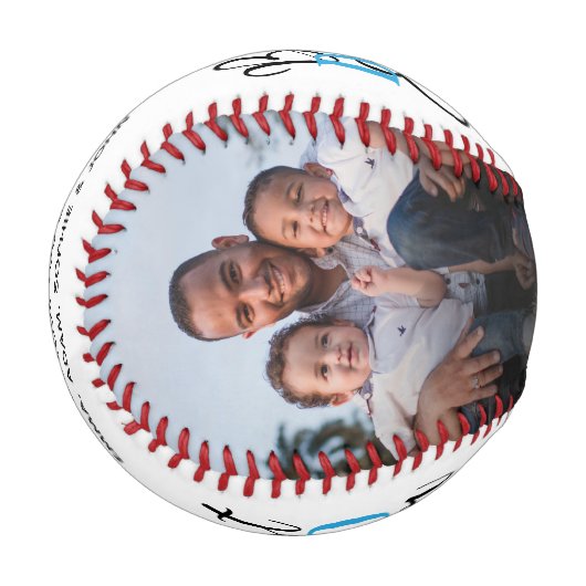 Bester Vater je 2 Foto Baseball (Vorderseite Links)