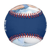 Bester Vater je 2 Foto Blau Baseball (Rückseite)